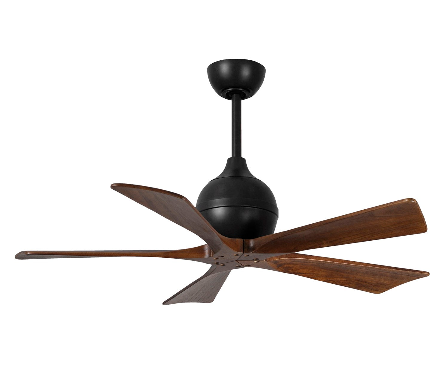 42in Three Bladed Paddle Fan In Matte Black And Walnut Blades by Matthews Fan Company