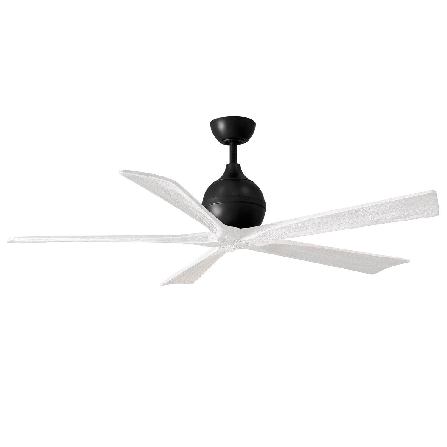 60in Ceiling Fan In Matte Black And Matte White Blades by Matthews Fan Company