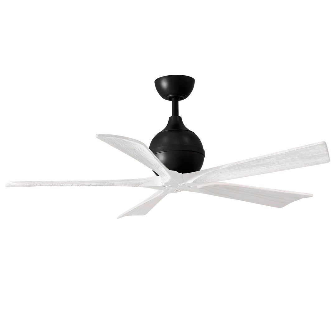52in Ceiling Fan In Matte Black And Matte White Blades by Matthews Fan Company