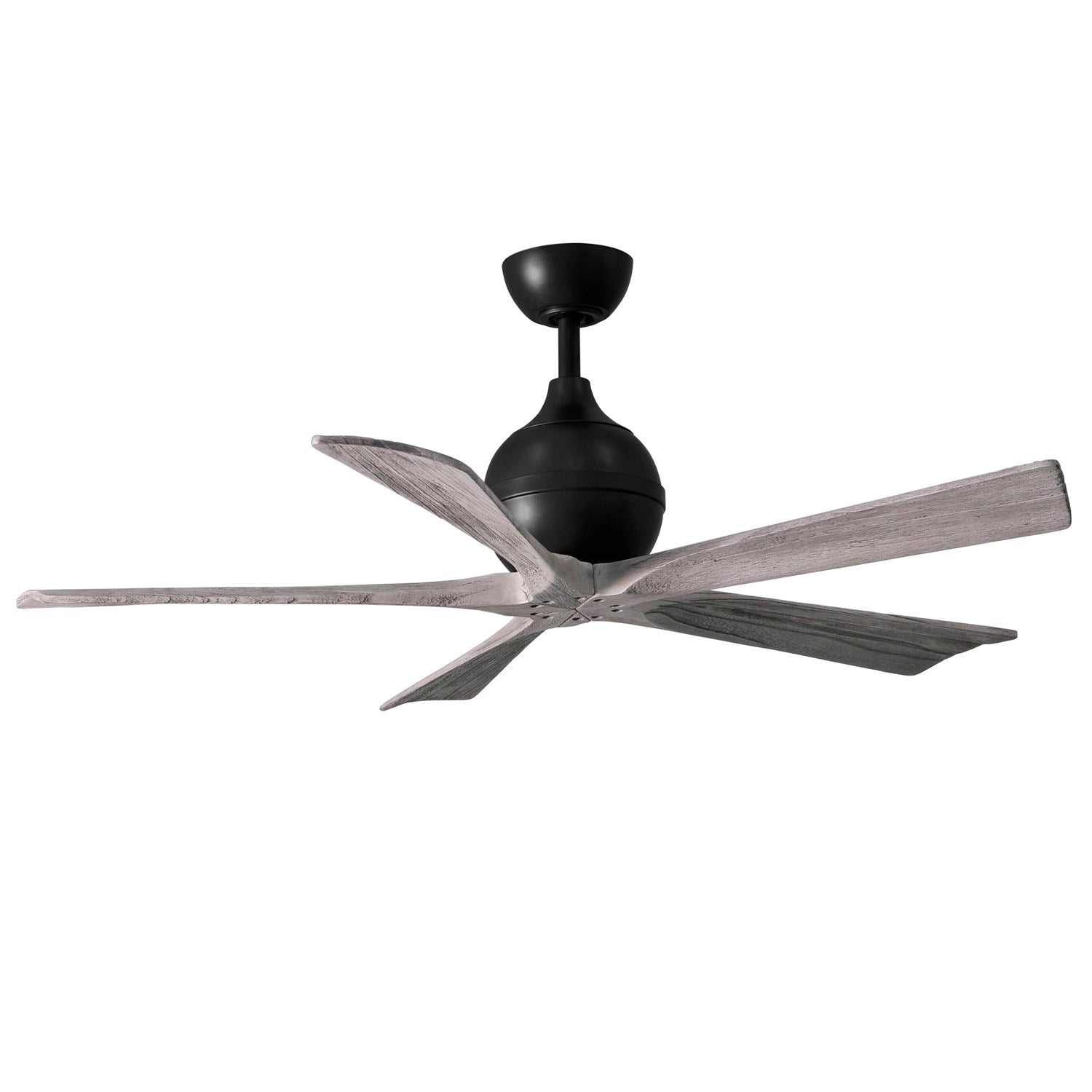 52in Three Bladed Paddle Fan In Matte Black And Barnwood Baldes by Matthews Fan Company