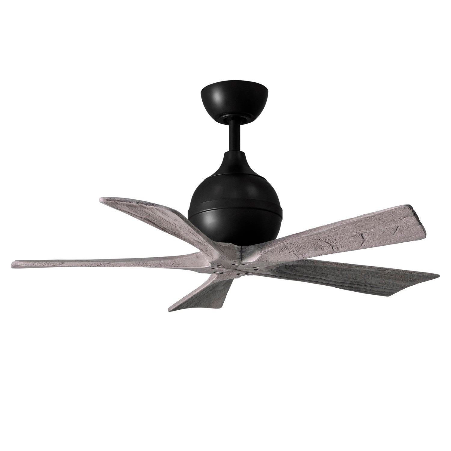 42in Three Bladed Paddle Fan In Matte Black And Barnwood Baldes by Matthews Fan Company