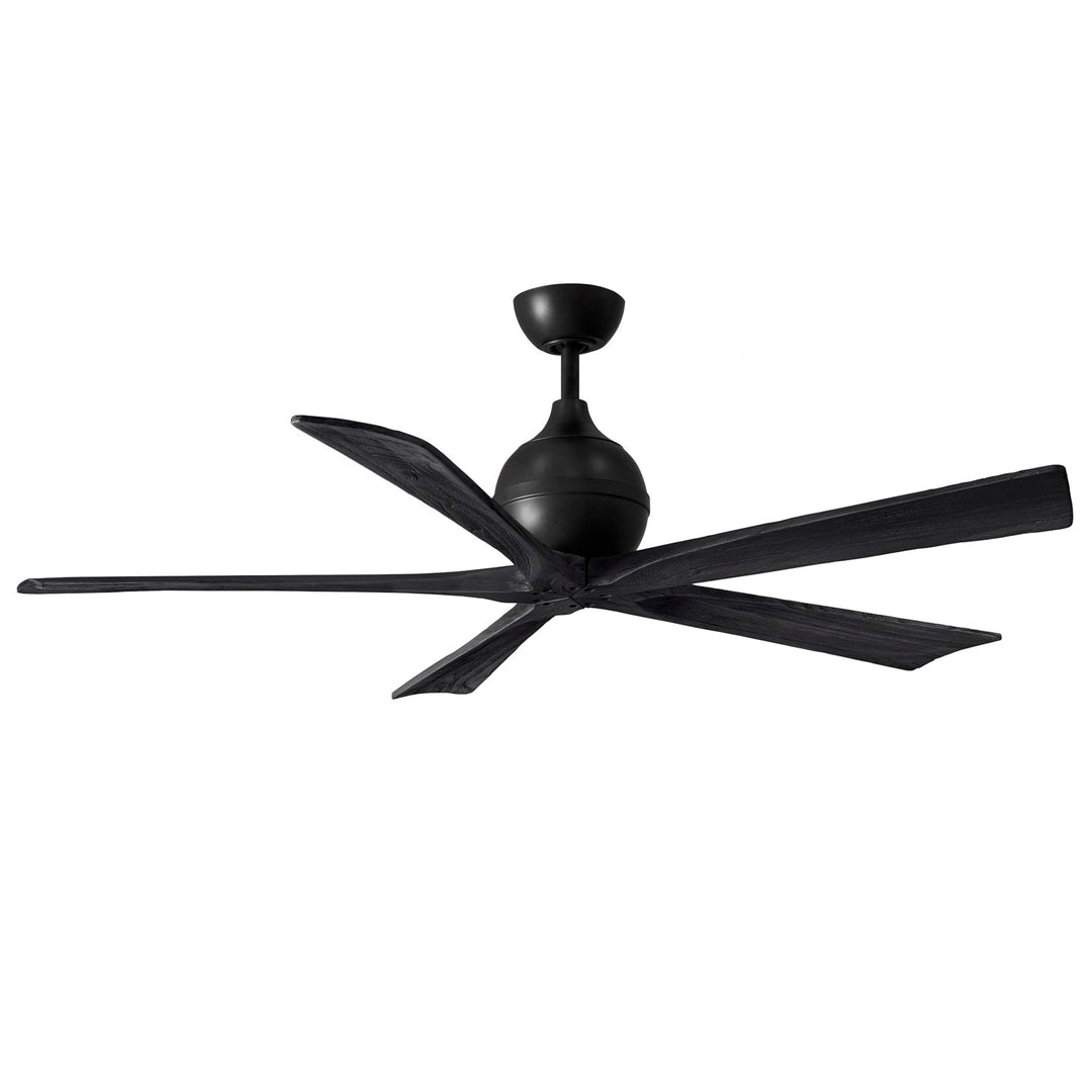 60in Ceiling Fan In Mate Black And Matte Black Blades by Matthews Fan Company