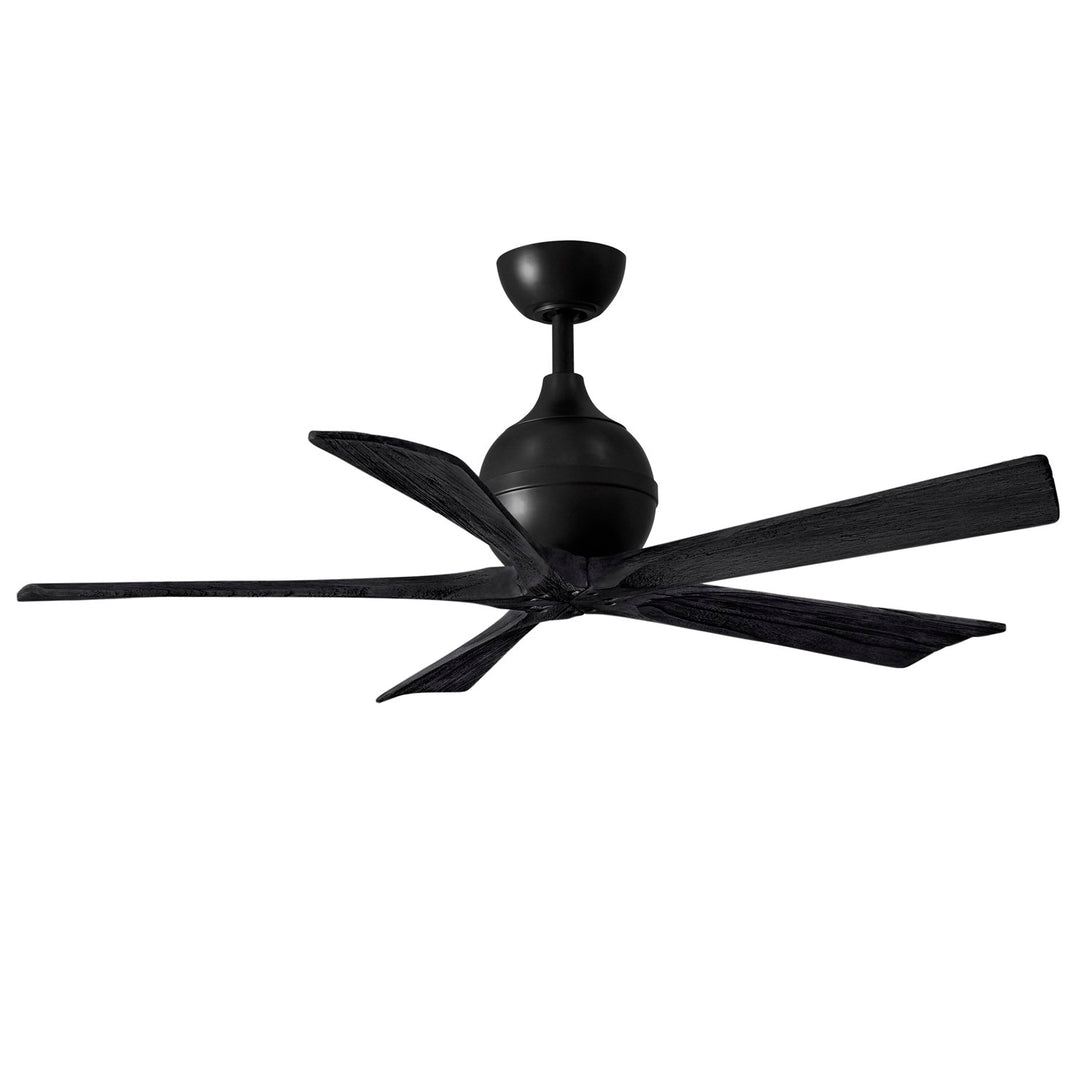 52in Ceiling Fan In Matte Black And Matte Black Blades by Matthews Fan Company