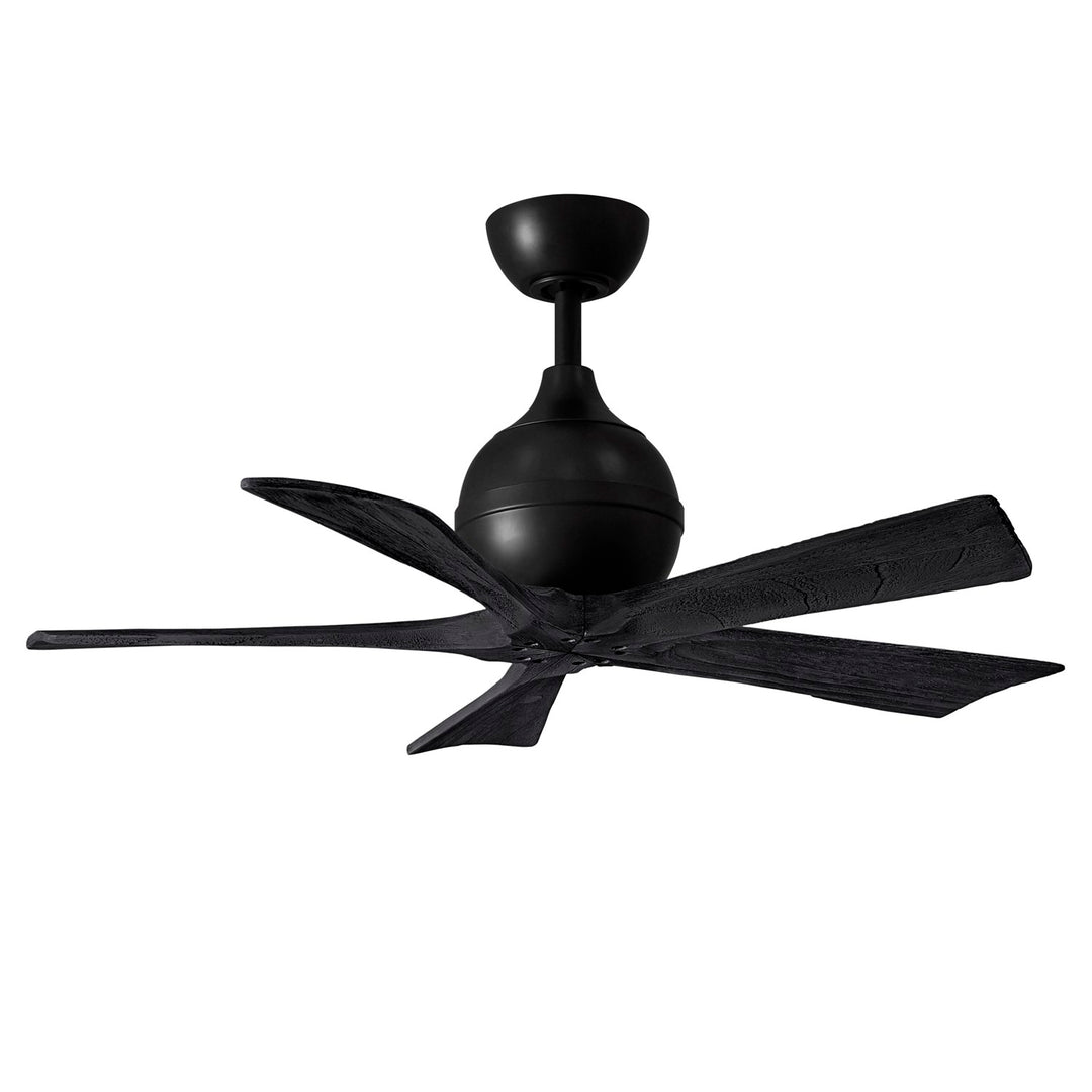 42in Ceiling Fan In Matte Black And Matte Black Blades by Matthews Fan Company