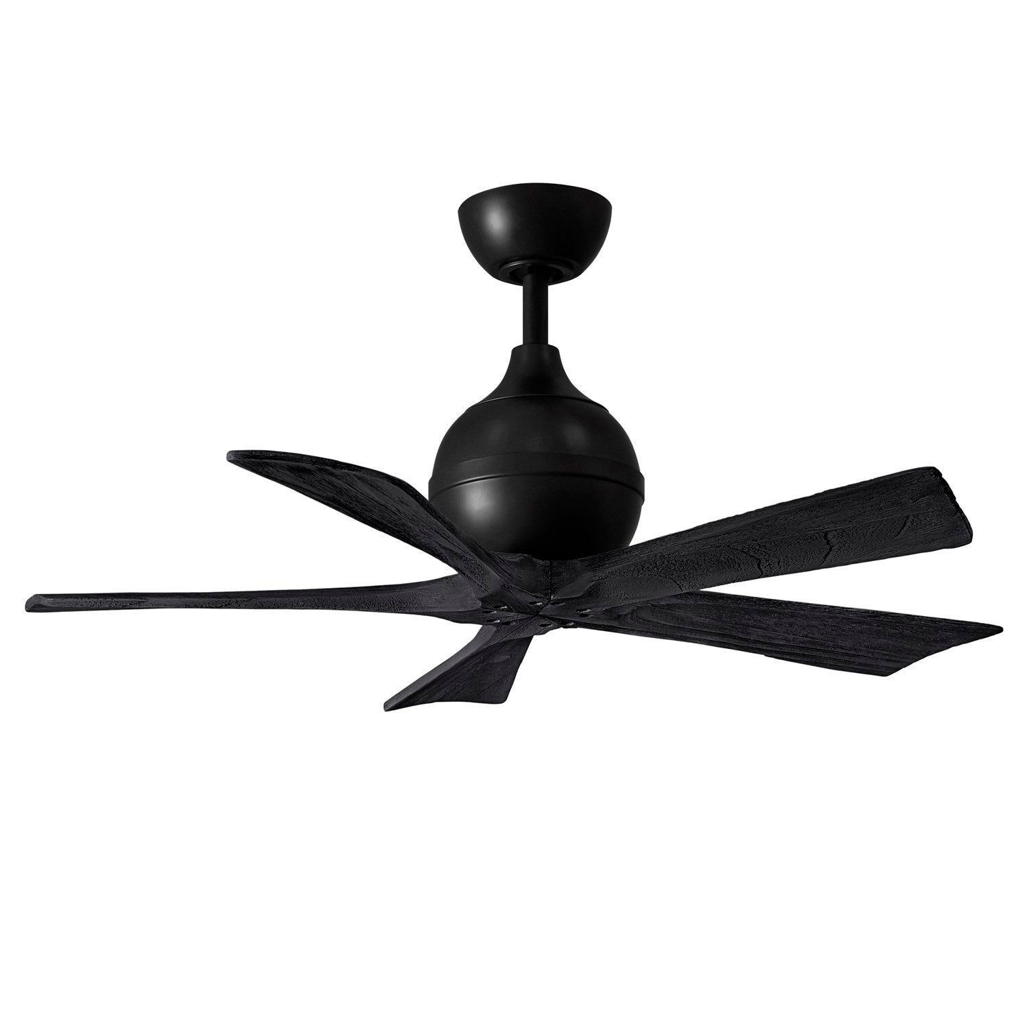 42in Ceiling Fan In Matte Black And Matte Black Blades by Matthews Fan Company