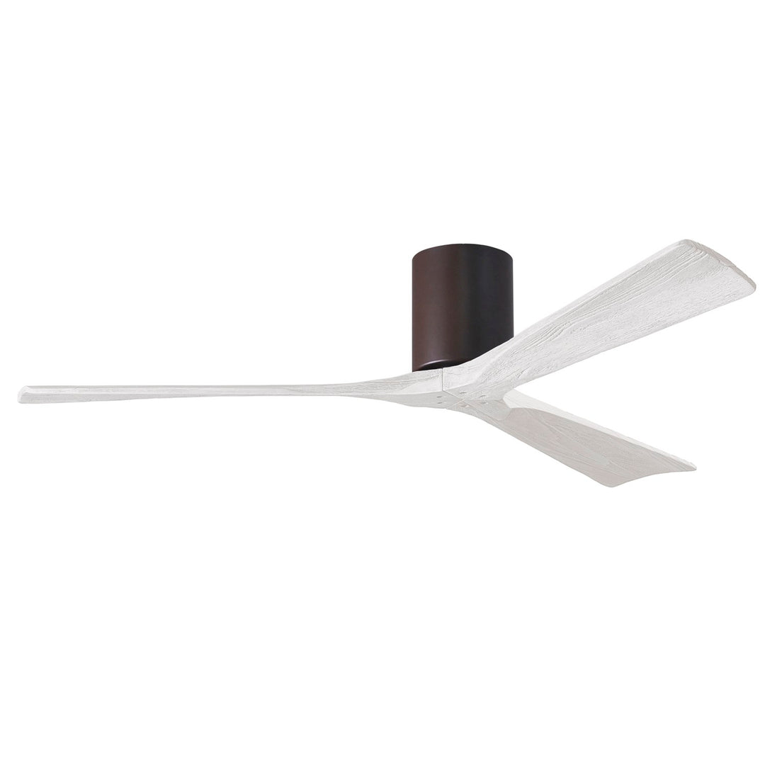 H Flush Mounted 60" Ceiling Fan In Textured Bronze And Matte White Blades by Matthews Fan Company