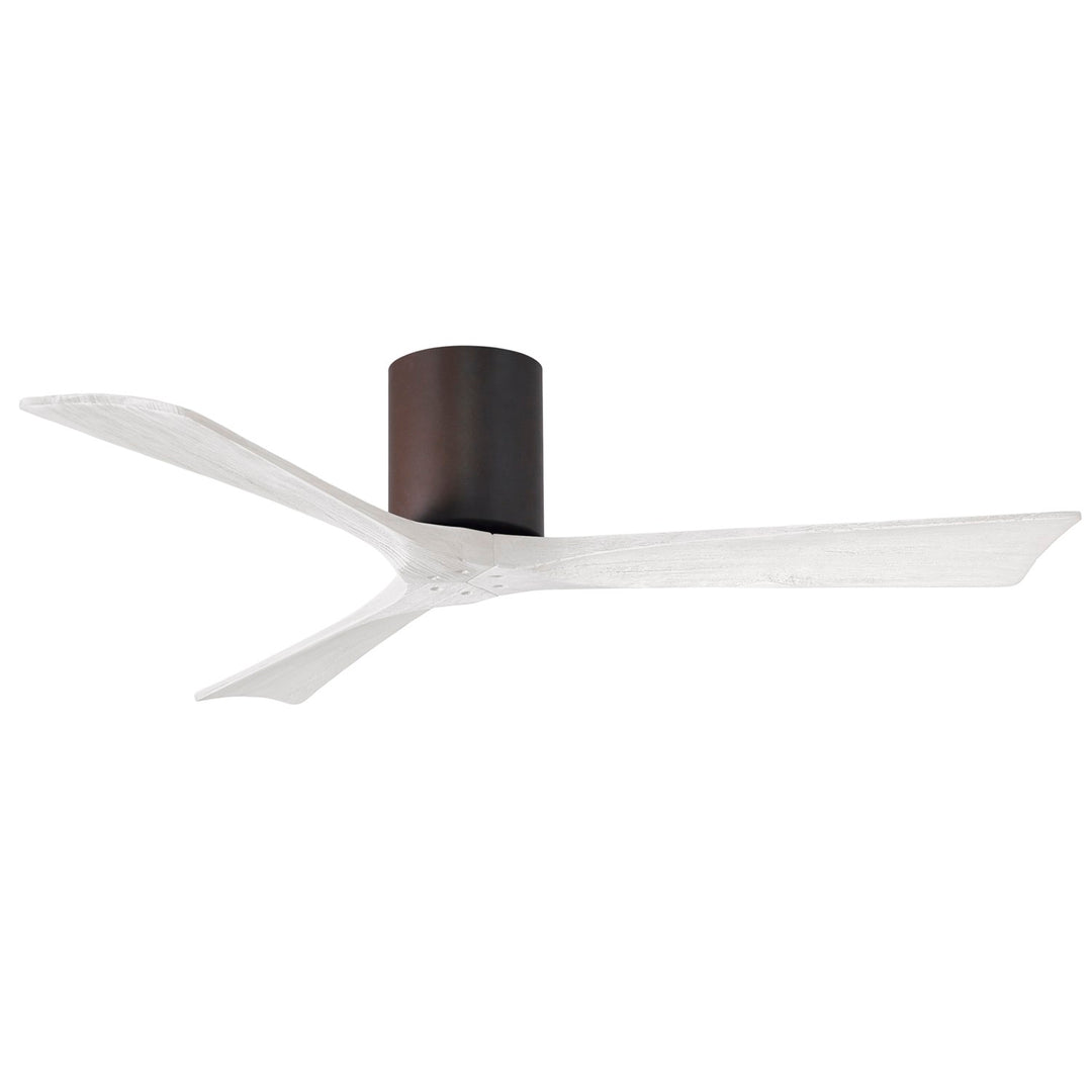 H Flush Mounted 52" Ceiling Fan In Textured Bronze And Matte White Blades by Matthews Fan Company