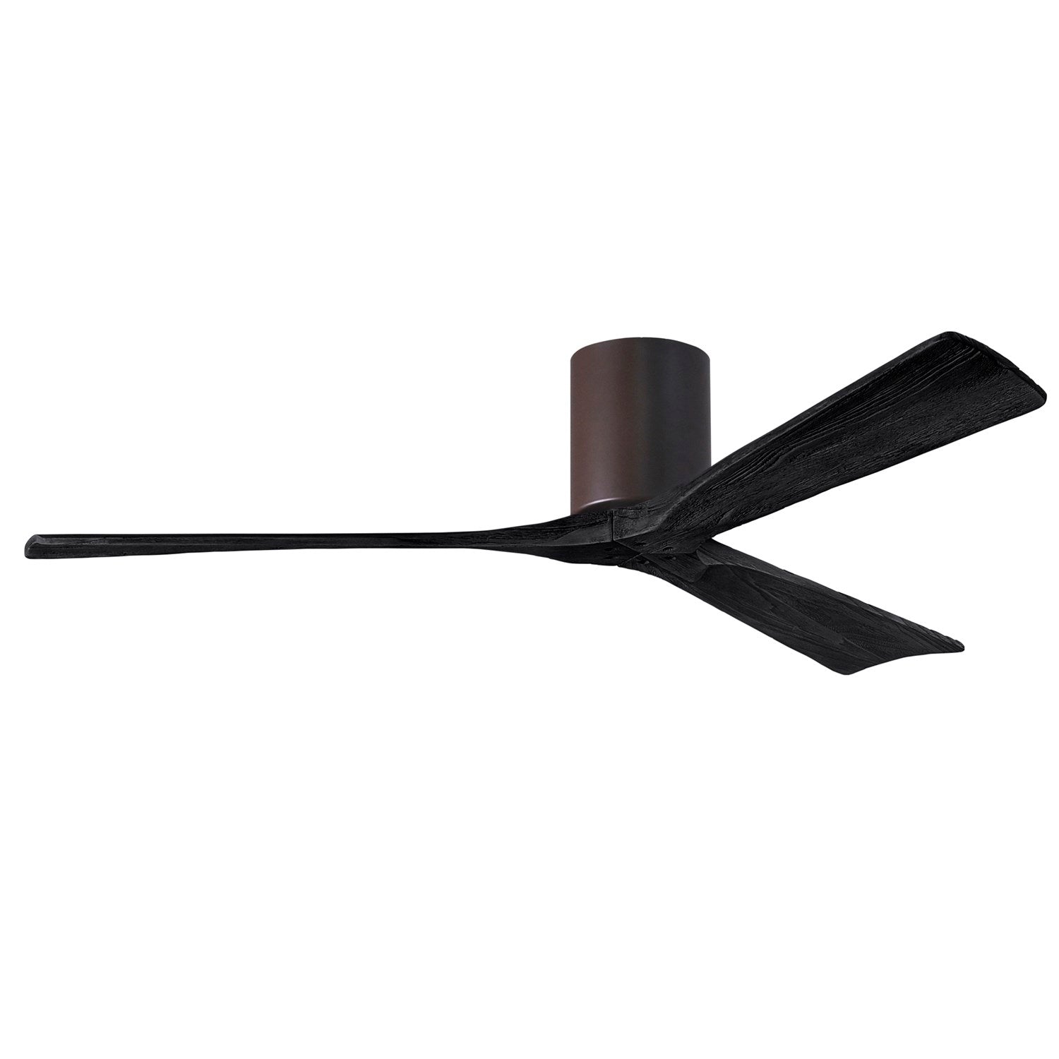 H Flush Mounted 60" Ceiling Fan In Textured Bronze And Matte Black Blades by Matthews Fan Company