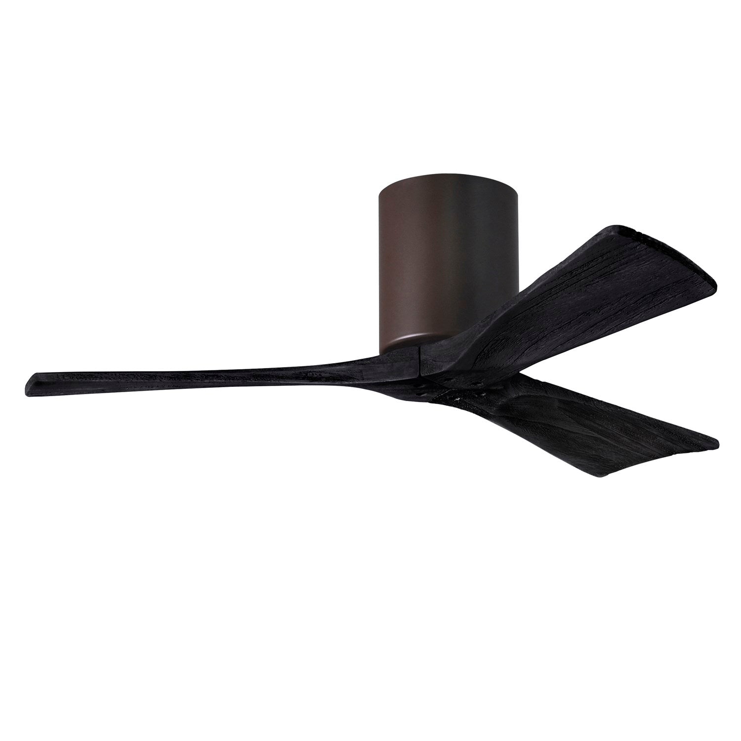H Flush Mounted 42" Ceiling Fan In Textured Bronze And Matte Black Blades by Matthews Fan Company