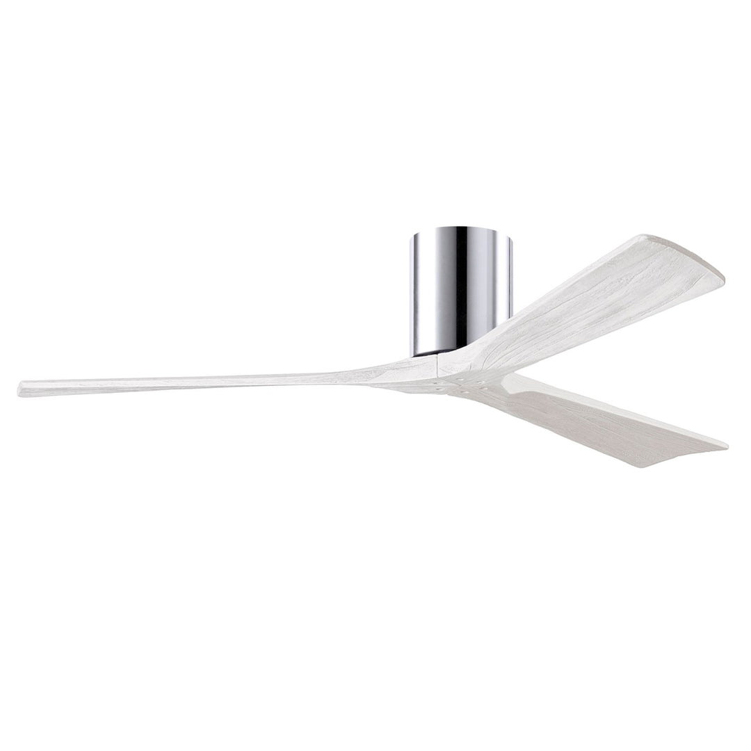 H Flush Mounted 60" Ceiling Fan In Polished Chrome And Matte White Blades by Matthews Fan Company