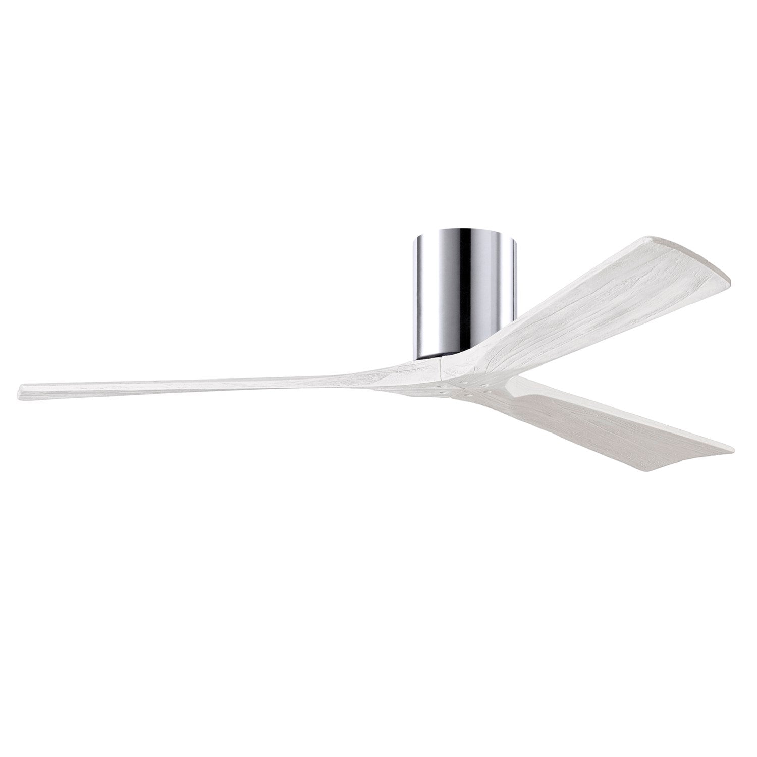 H Flush Mounted 60" Ceiling Fan In Polished Chrome And Matte White Blades by Matthews Fan Company