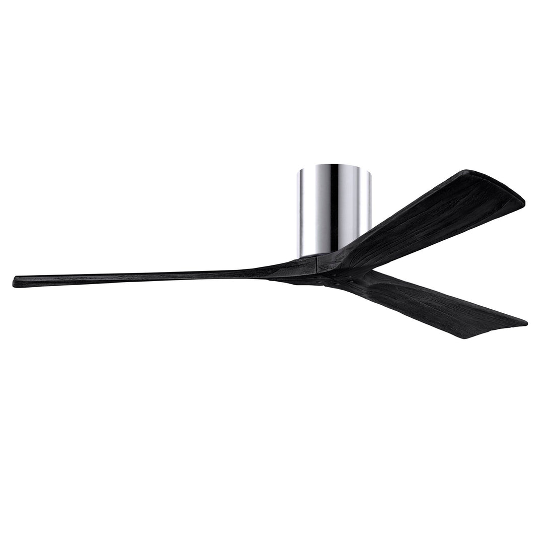 H Flush Mounted 60" Ceiling Fan In Polished Chrome And Matte Black Blades by Matthews Fan Company