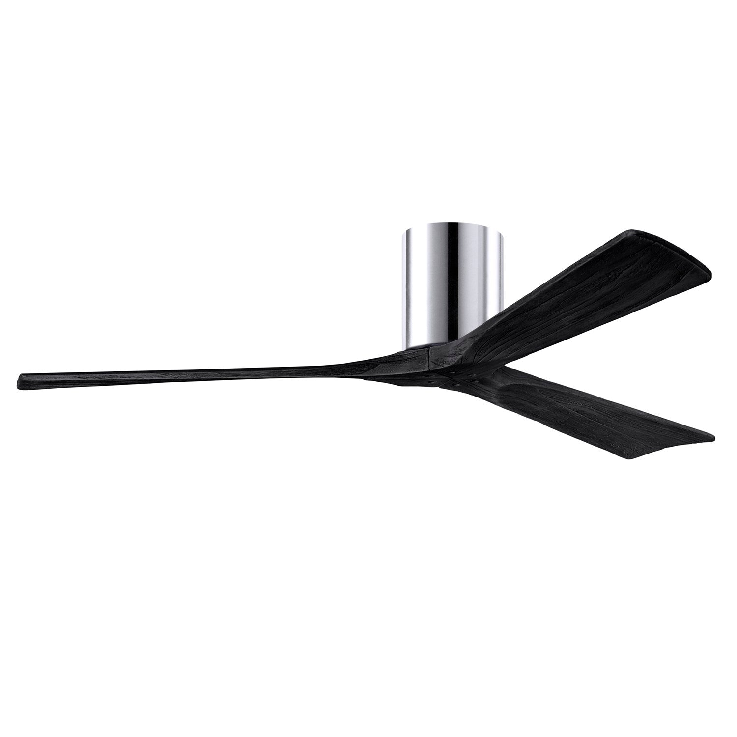 H Flush Mounted 60" Ceiling Fan In Polished Chrome And Matte Black Blades by Matthews Fan Company