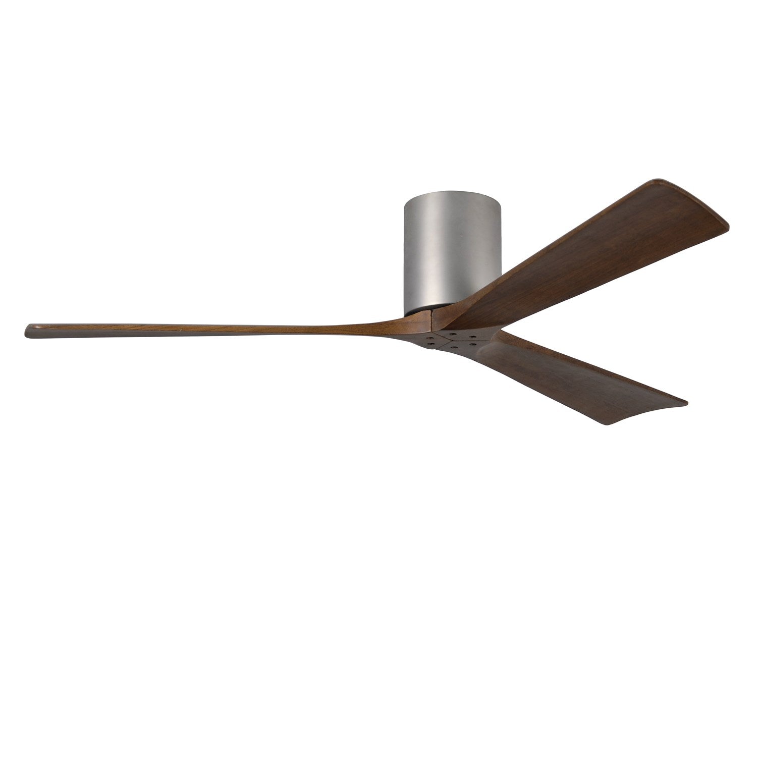 H Ceiling Mount Three Bladed Paddle Fan In Brushed Nickel. Flush Mounted. by Matthews Fan Company