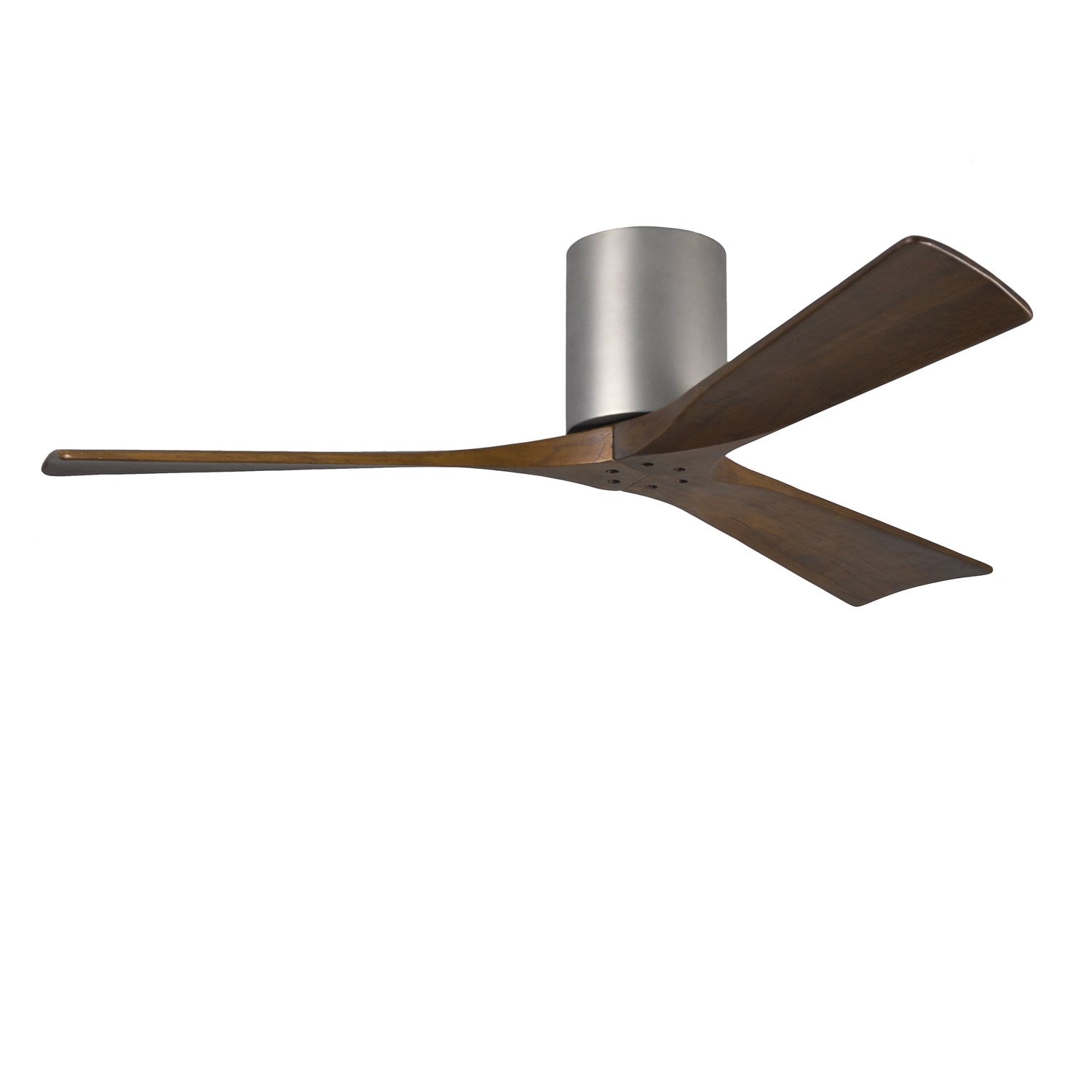 H Ceiling Mount Three Bladed Paddle Fan In Brushed Nickel. Flush Mounted. by Matthews Fan Company