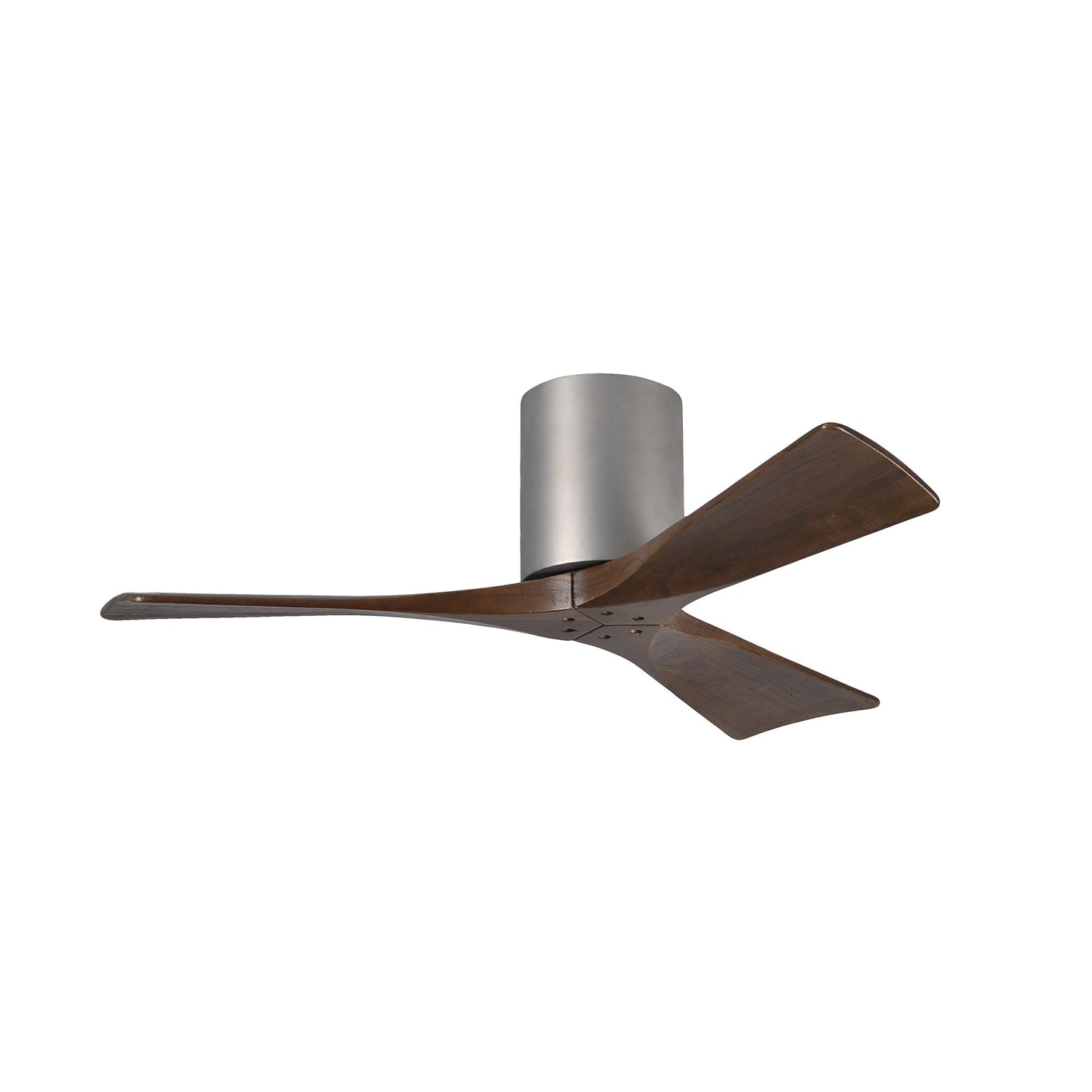H Ceiling Mount Three Bladed Paddle Fan In Brushed Nickel. Flush Mounted. by Matthews Fan Company