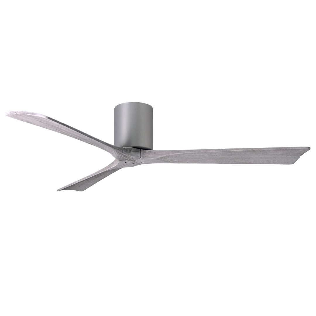 H Ceiling Mount Three Bladed Paddle Fan In Brushed Nickel. Flush Mounted. by Matthews Fan Company