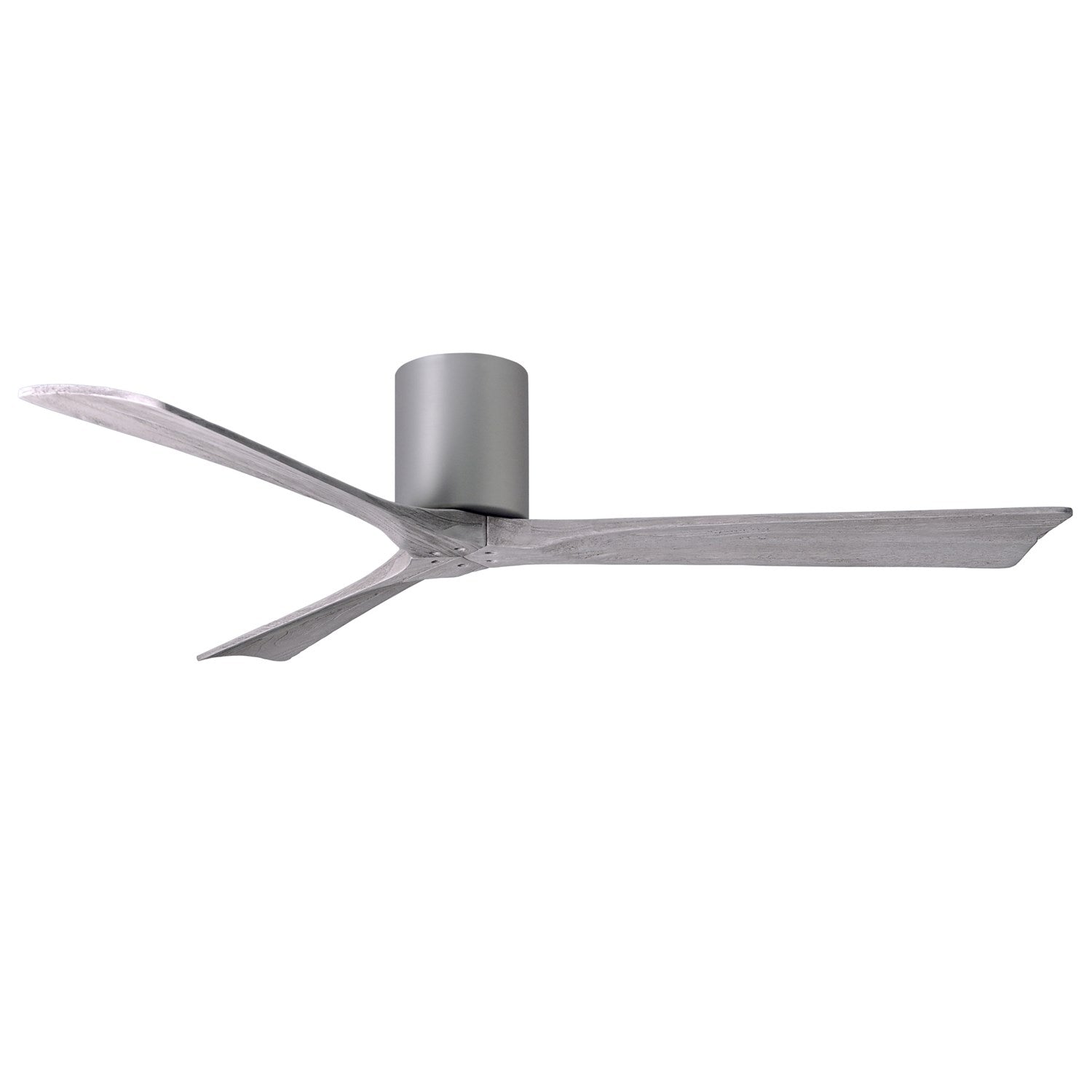 H Ceiling Mount Three Bladed Paddle Fan In Brushed Nickel. Flush Mounted. by Matthews Fan Company
