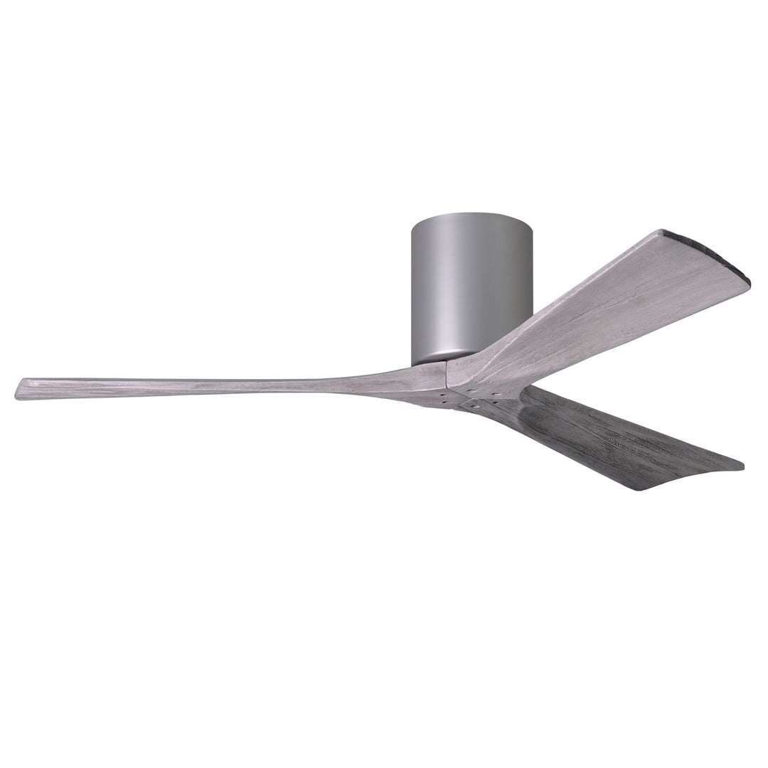 H Ceiling Mount Three Bladed Paddle Fan In Brushed Nickel. Flush Mounted. by Matthews Fan Company