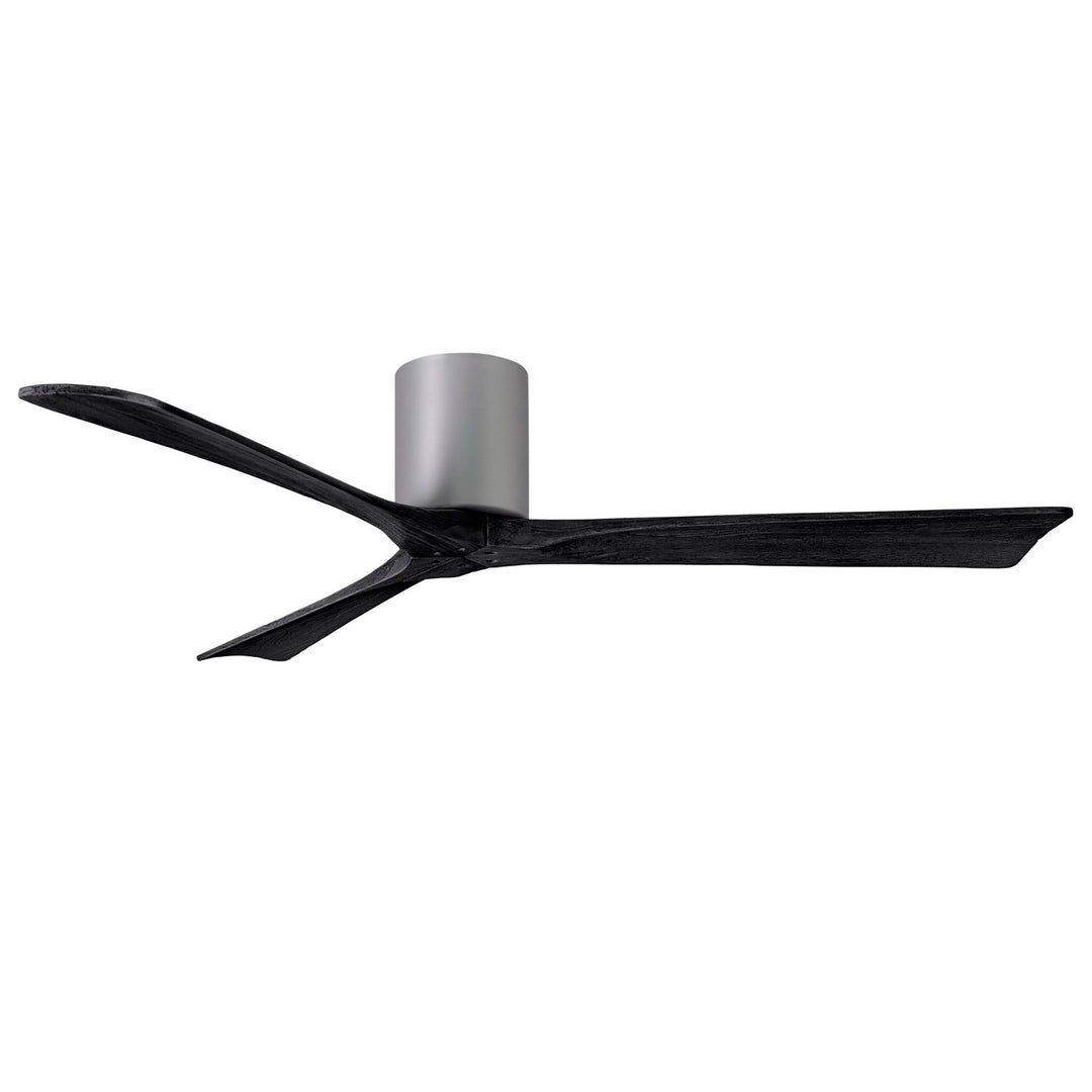 H Flush Mounted 60" Ceiling Fan In Brushed Nickel And Matte Black Blades by Matthews Fan Company