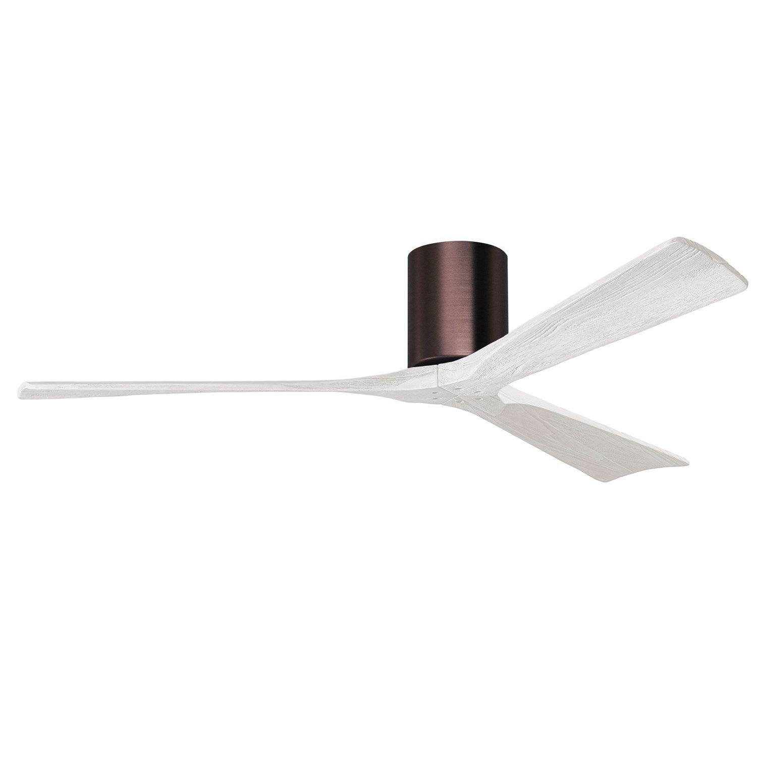 H Flush Mounted 60" Ceiling Fan In Brushed Bronze And Matte White Blades by Matthews Fan Company
