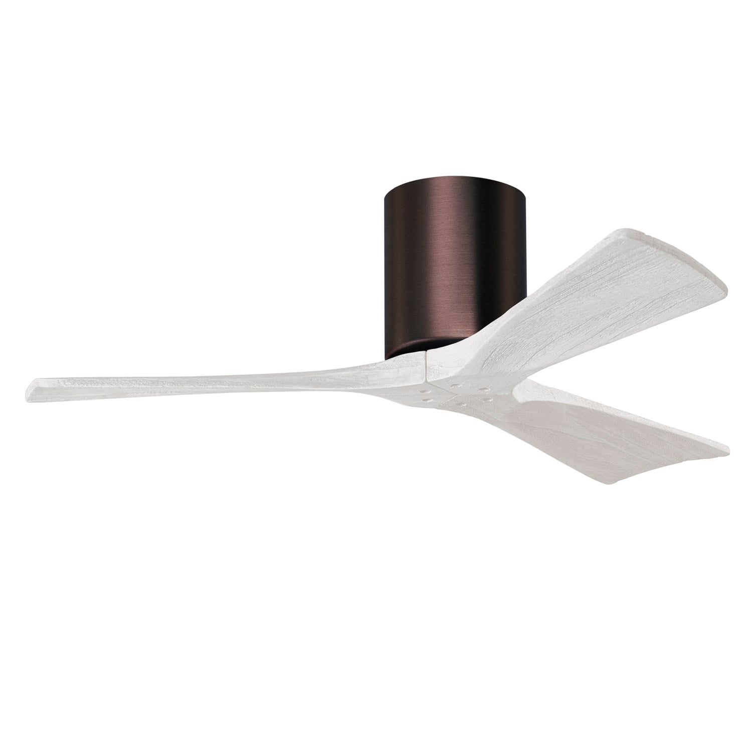 H Flush Mounted 42" Ceiling Fan In Brushed Bronze And Matte White Blades by Matthews Fan Company