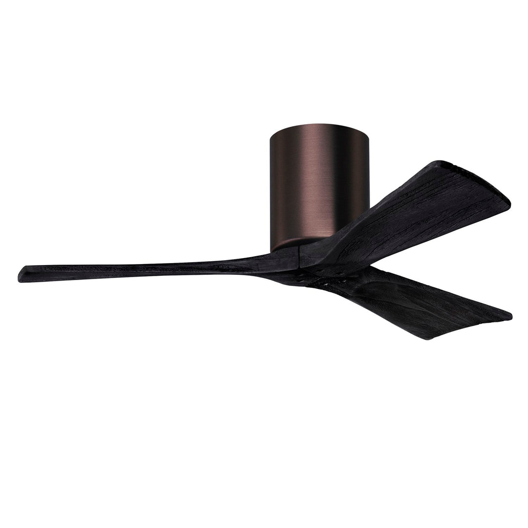 H Flush Mounted 42" Ceiling Fan In Brushed Bronze And Matte Black Blades by Matthews Fan Company