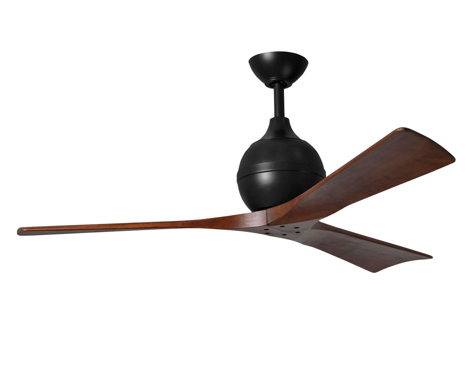 52in Three Bladed Paddle Fan In Matte Black And Walnut Blades by Matthews Fan Company