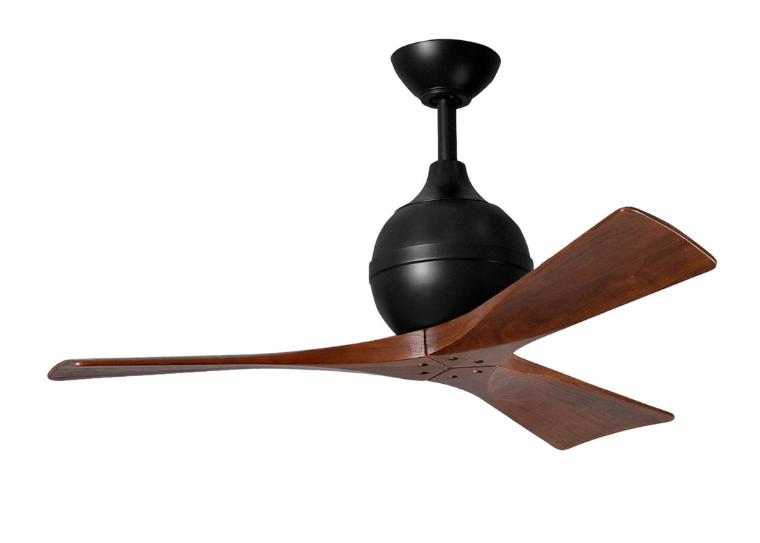 42in Three Bladed Paddle Fan In Matte Black And Walnut Blades by Matthews Fan Company