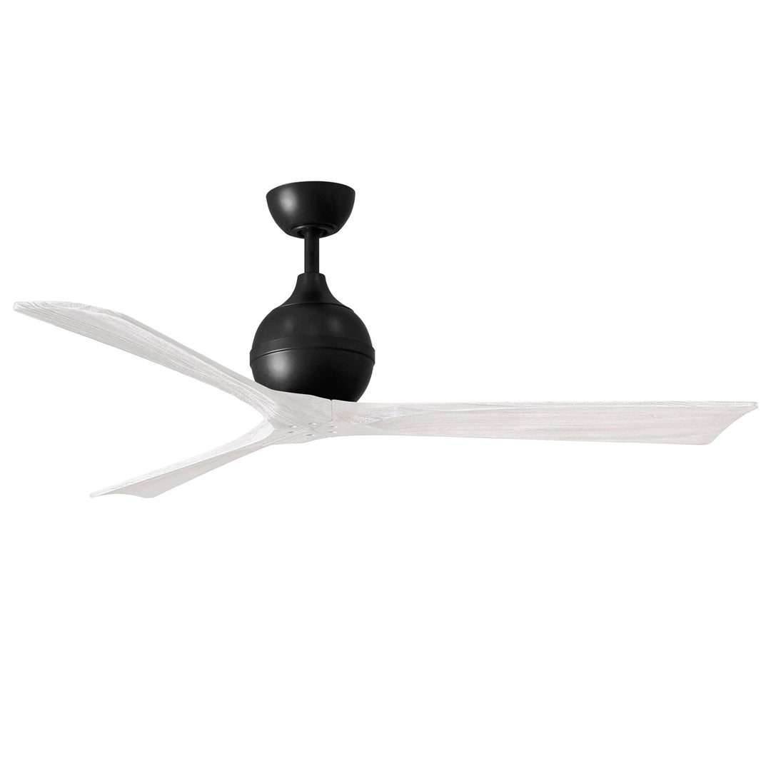 60in Ceiling Fan In Matte Black And Matte White Blades by Matthews Fan Company