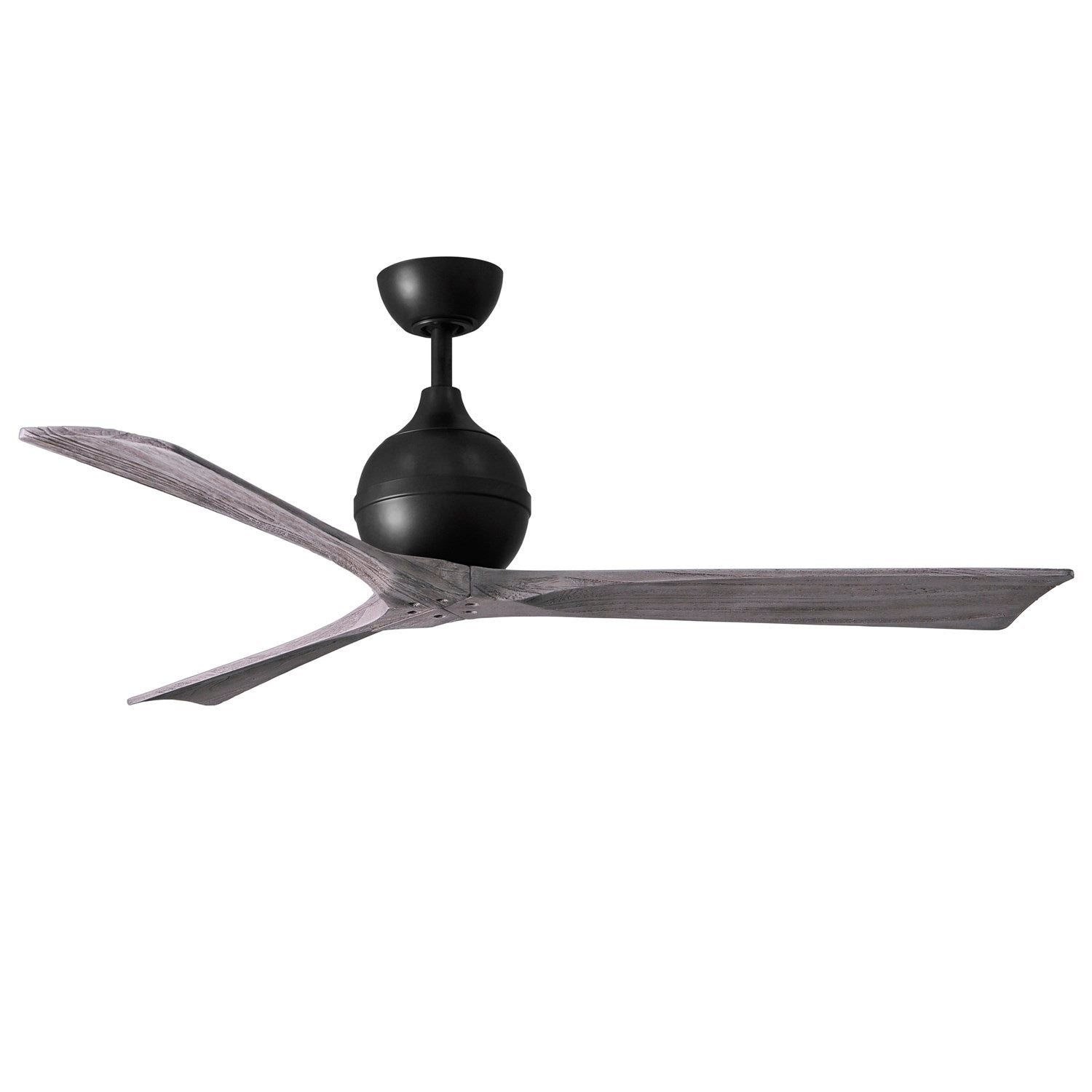 60in Three Bladed Paddle Fan In Matte Black And Barnwood Blades by Matthews Fan Company