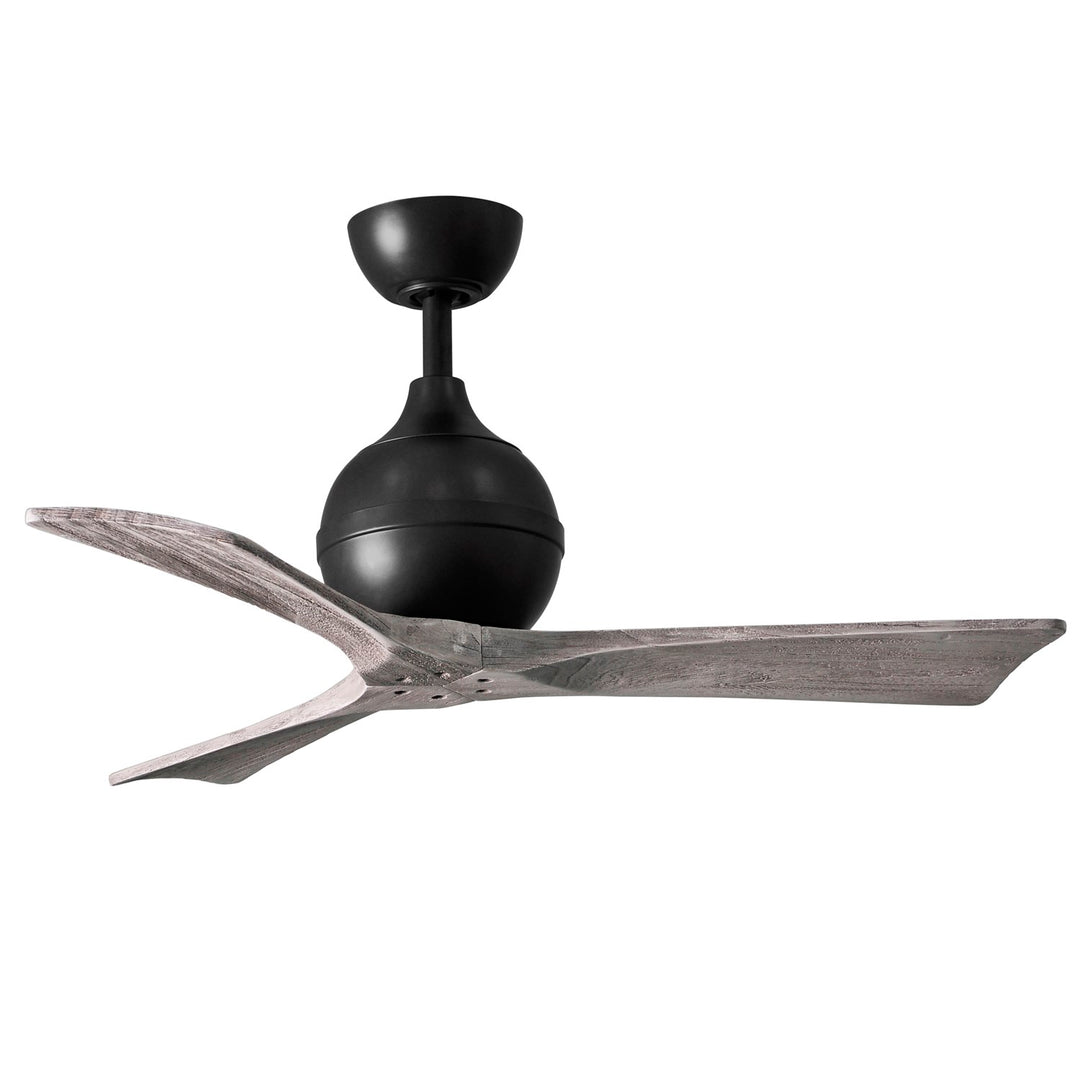 42in Three Bladed Paddle Fan In Matte Black And Barnwood Baldes by Matthews Fan Company