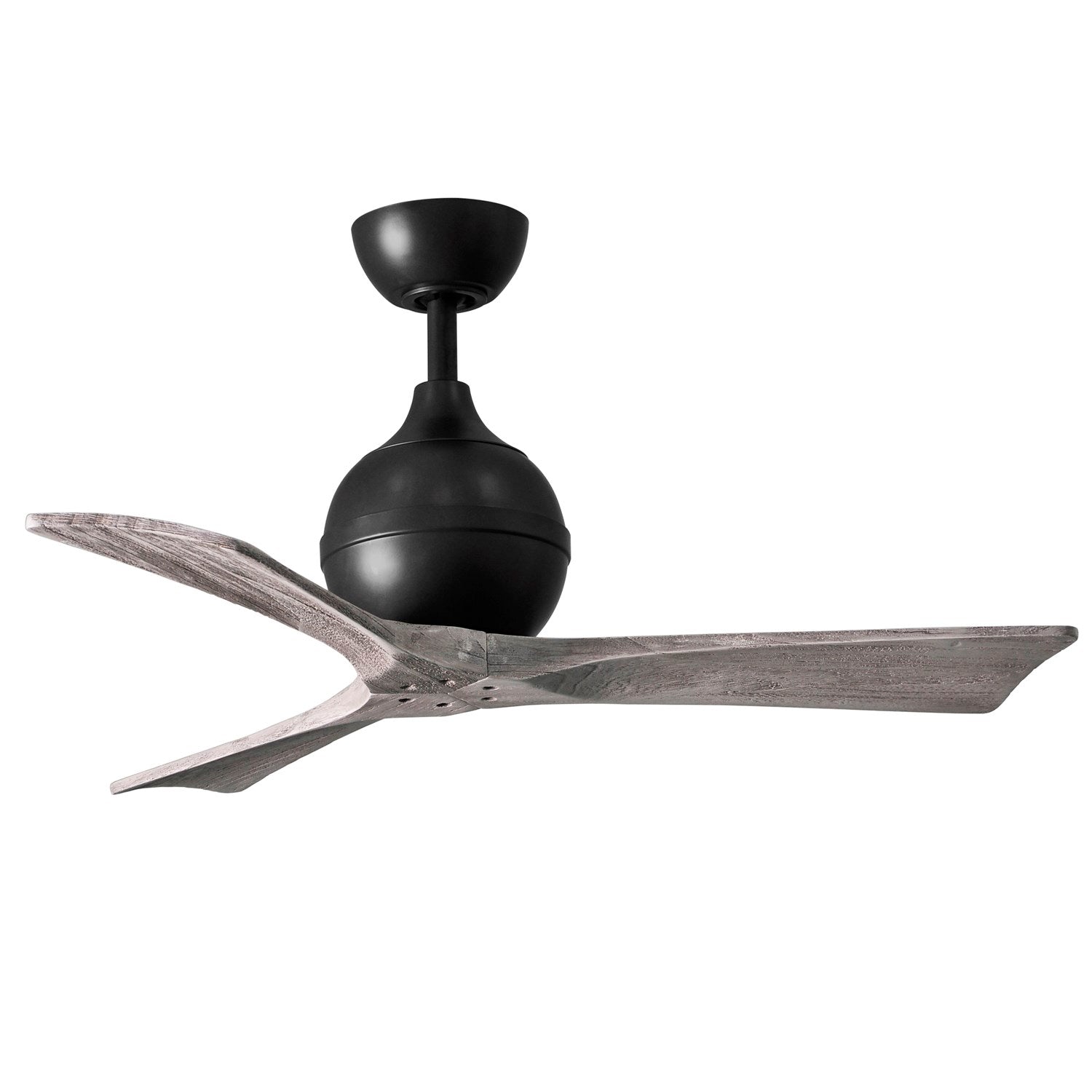 42in Three Bladed Paddle Fan In Matte Black And Barnwood Baldes by Matthews Fan Company