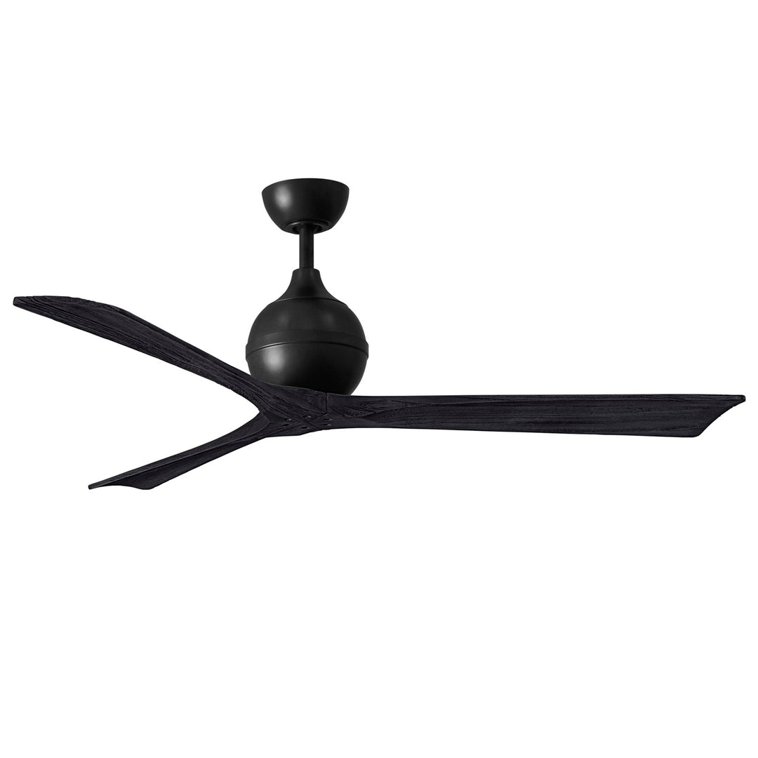 60in Ceiling Fan In Mate Black And Matte Black Blades by Matthews Fan Company