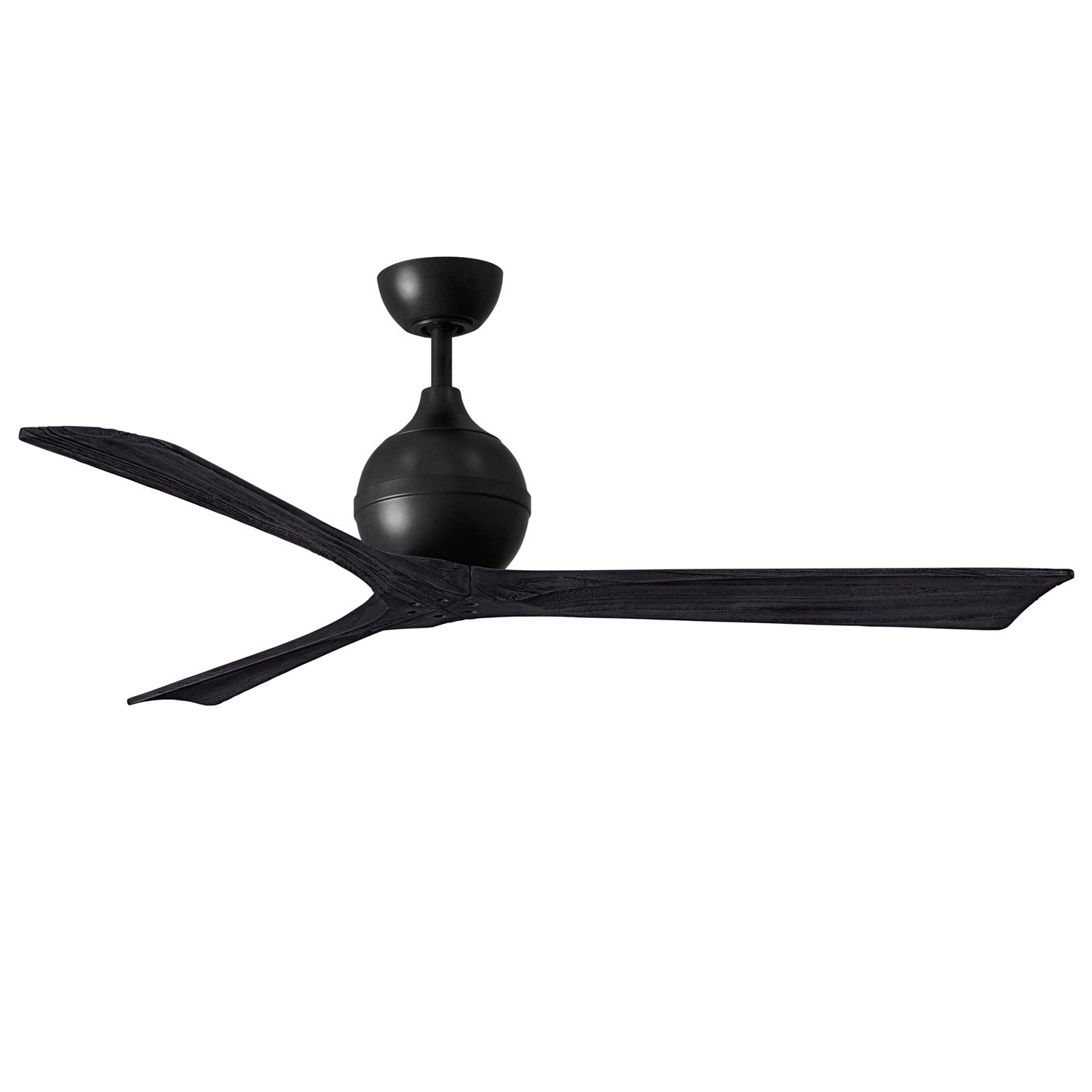 60in Ceiling Fan In Mate Black And Matte Black Blades by Matthews Fan Company