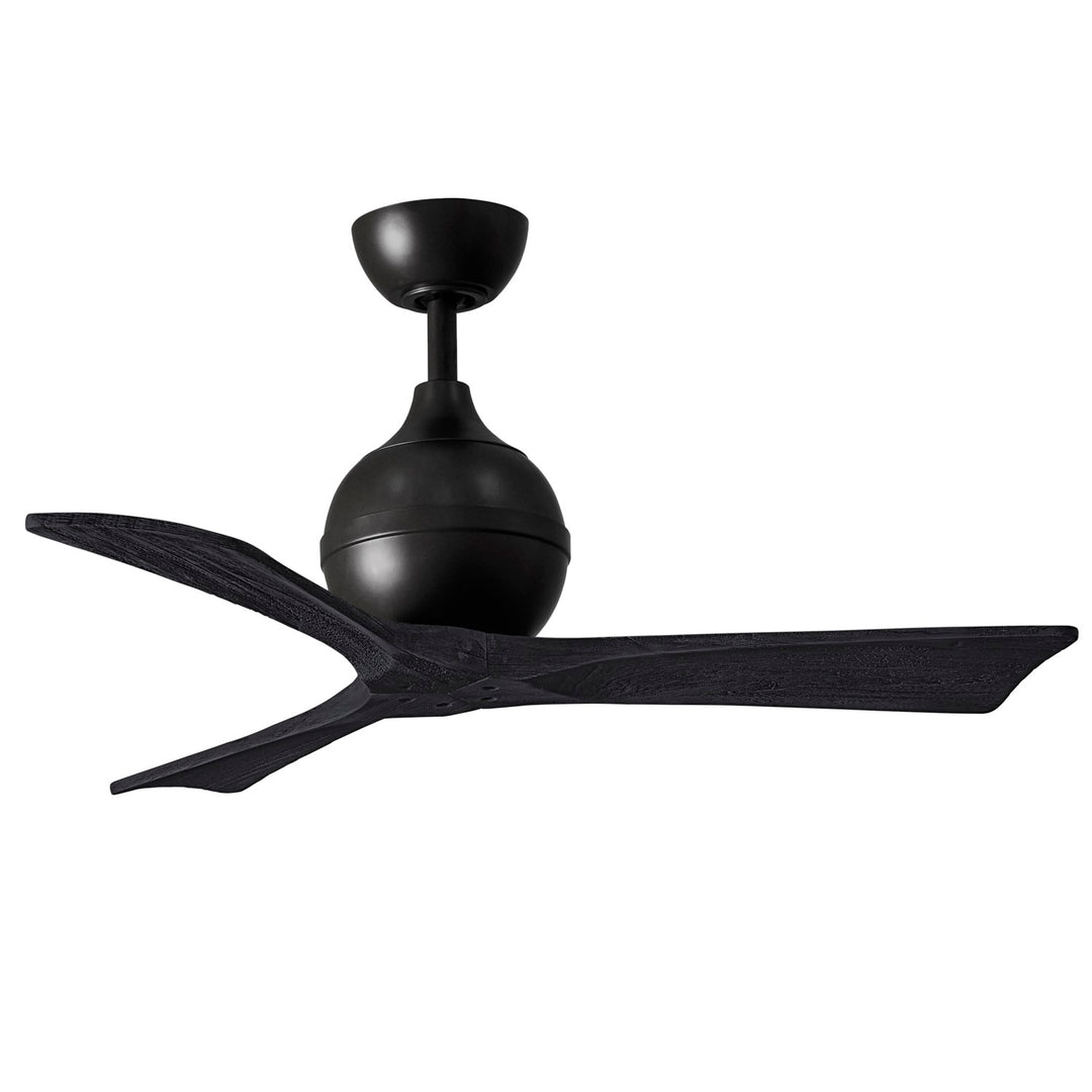 42in Ceiling Fan In Matte Black And Matte Black Blades by Matthews Fan Company