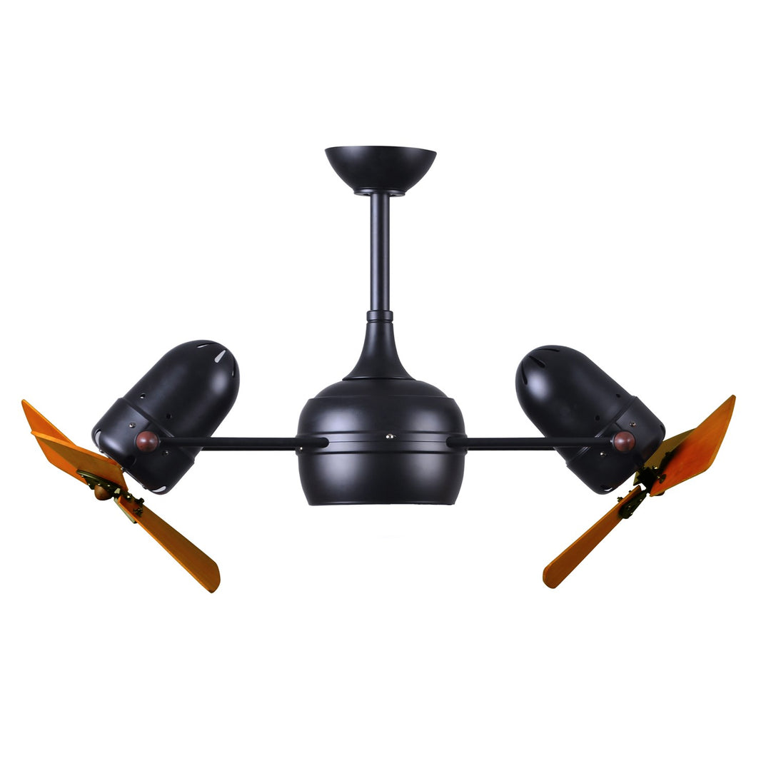 With Light Kit-Matte Black-Wood Blades by Matthews Fan Company