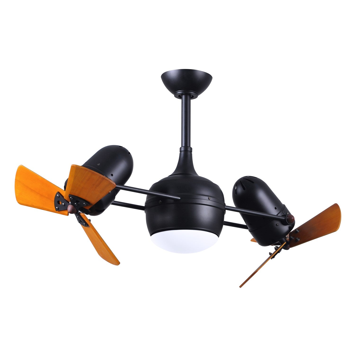 With Light Kit-Matte Black-Wood Blades