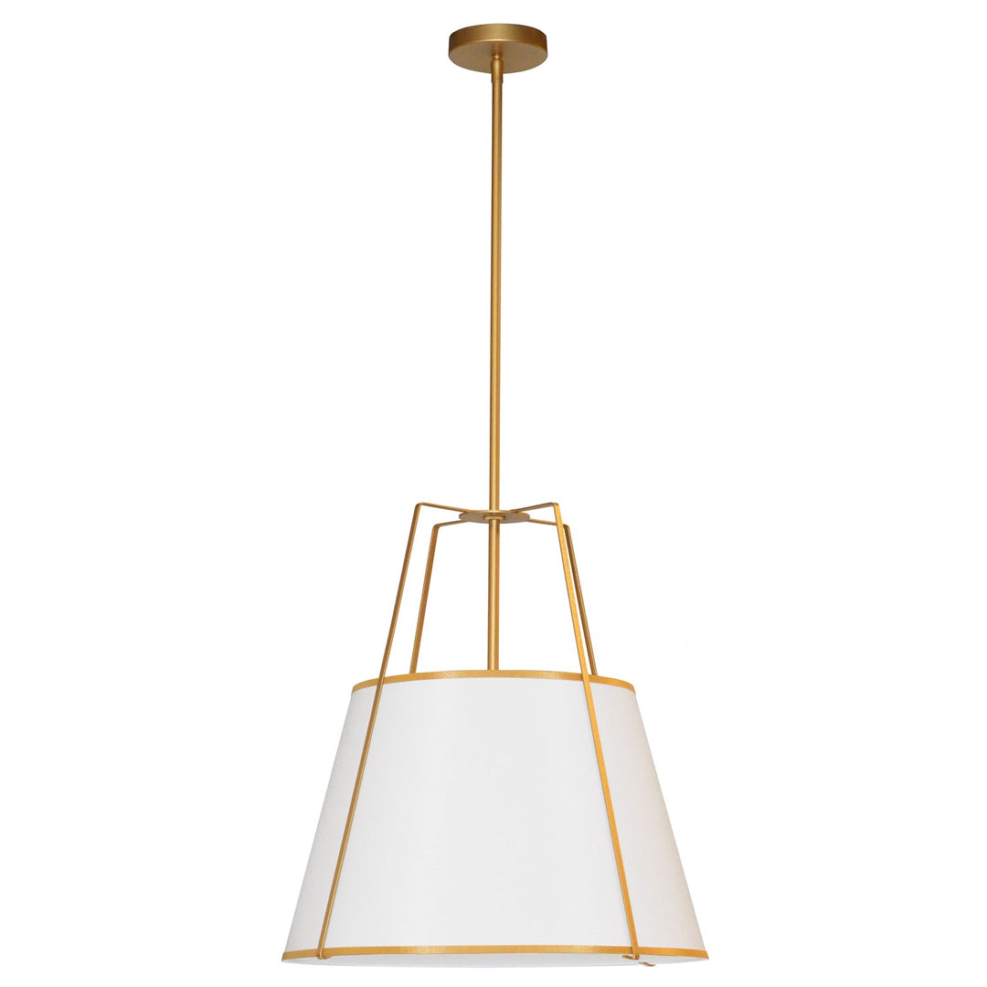 3Lt Trapezoid Pendant Gold/White Shade W/ 790 Diff by Dainolite