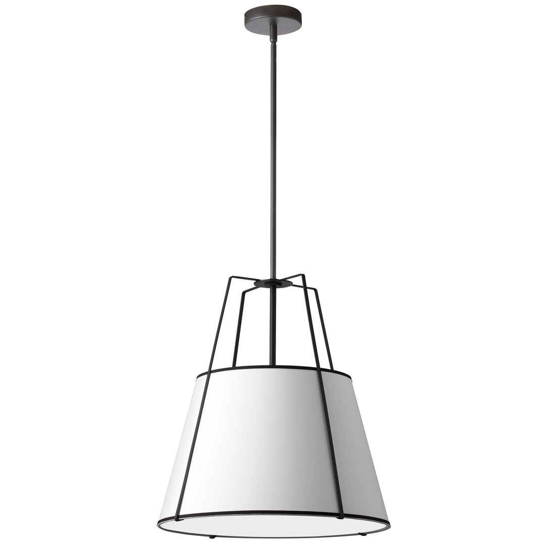 3Lt Trapezoid Pendant Black/Wh Shade W/ 790 Diff by Dainolite