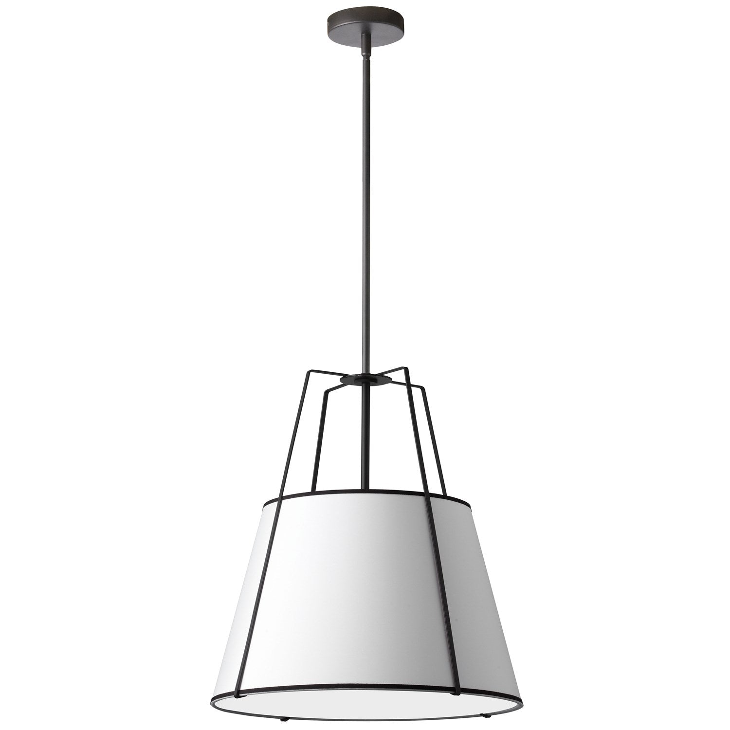 3Lt Trapezoid Pendant Black/Wh Shade W/ 790 Diff by Dainolite