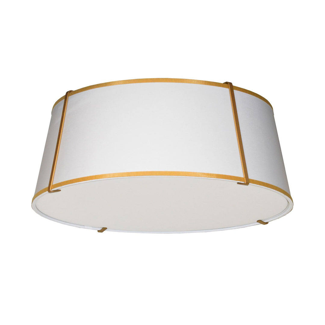 4Lt Trapezoid Flushmount Gold/Wh Shade W/ 790 Diff by Dainolite
