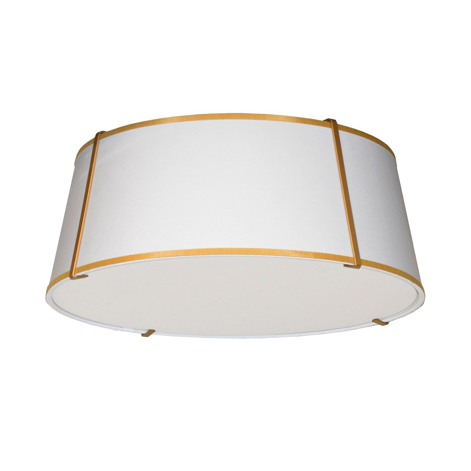 4Lt Trapezoid Flushmount Gold/Wh Shade W/ 790 Diff by Dainolite