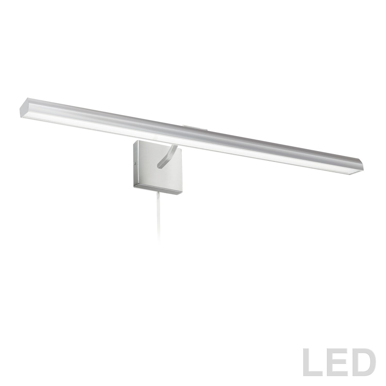 40W 32in Picture Light Satin Chrome With Frosted Glass Diffuser by Dainolite