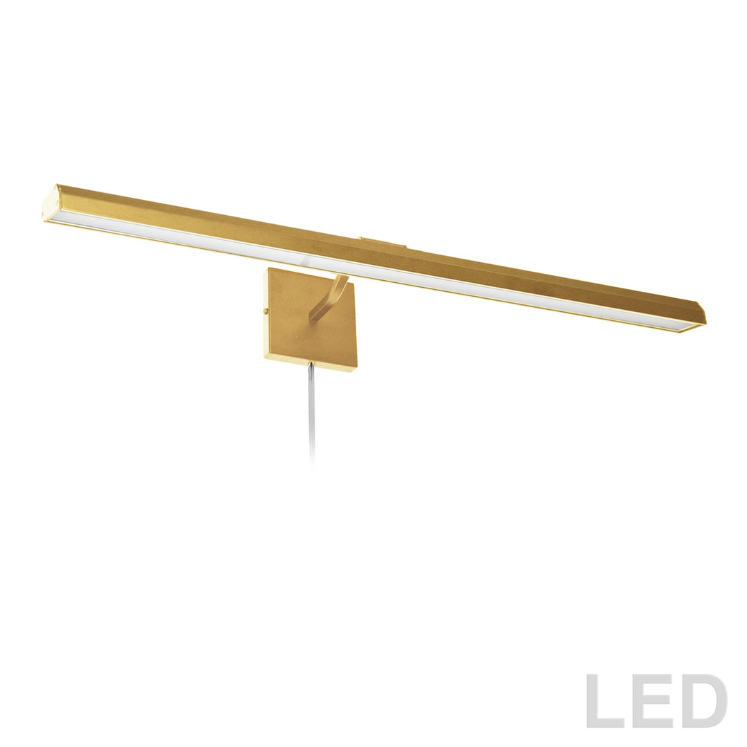 40W 32in Picture Light Aged Brass With Frosted Glass Diffuser by Dainolite