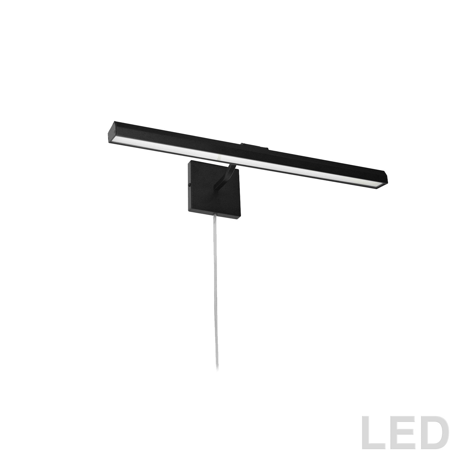 30W 24in Picture Light Matte Black With Frosted Glass Diffuser by Dainolite