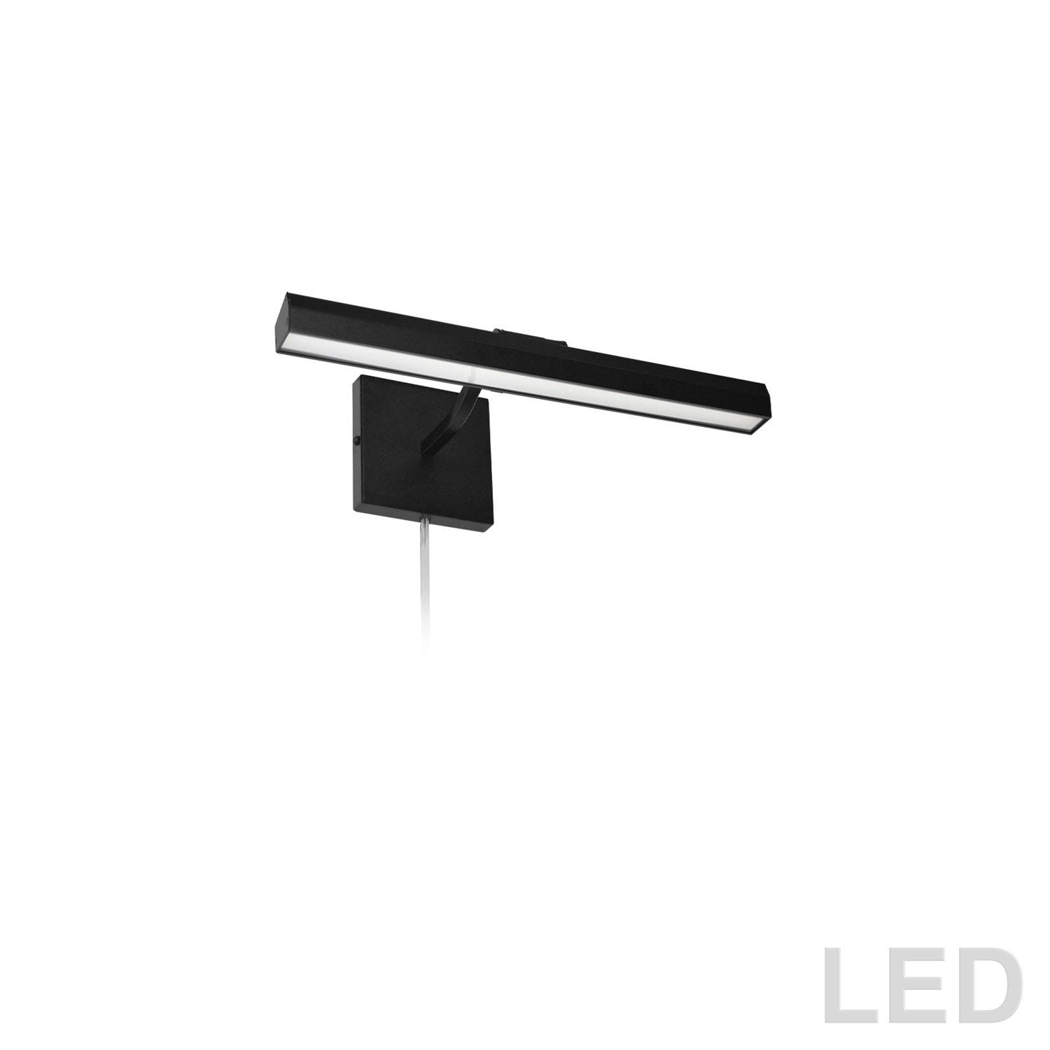 20W 16in Picture Light Matte Black With Frosted Glass Diffuser by Dainolite