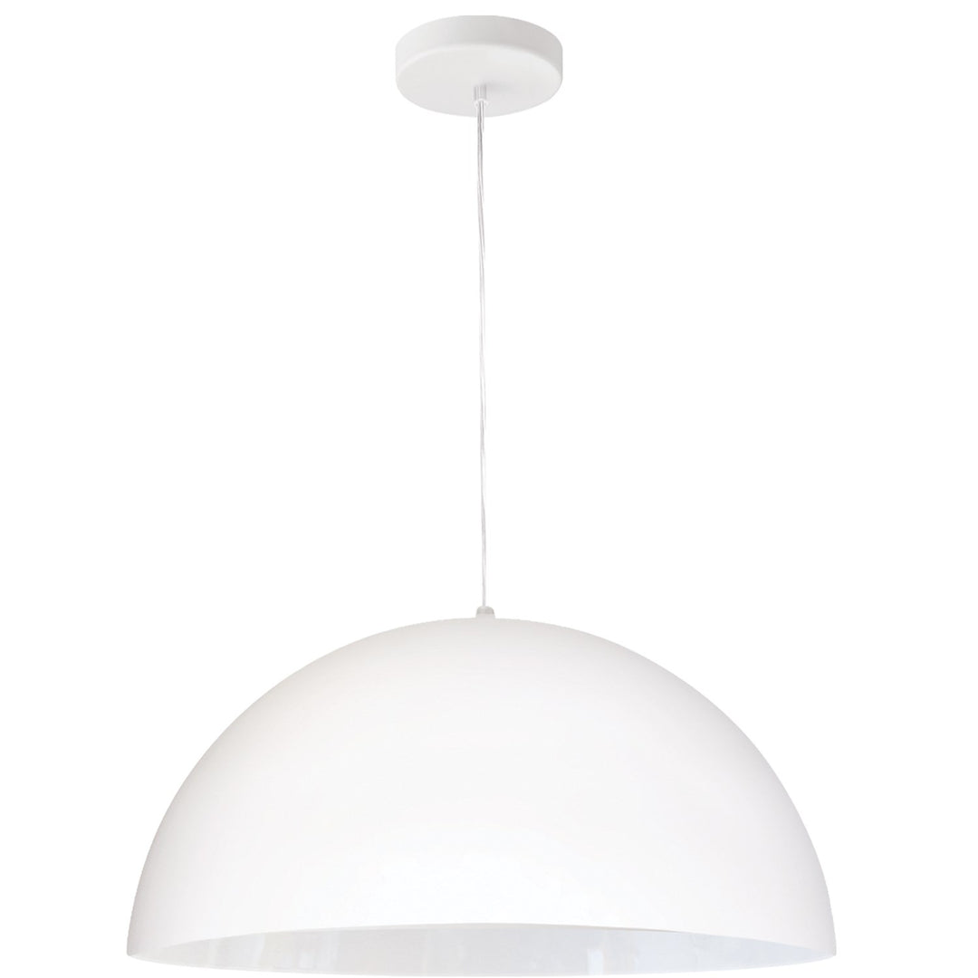 1 Light Incandescent Small Dome Pendant Matte White by Dainolite