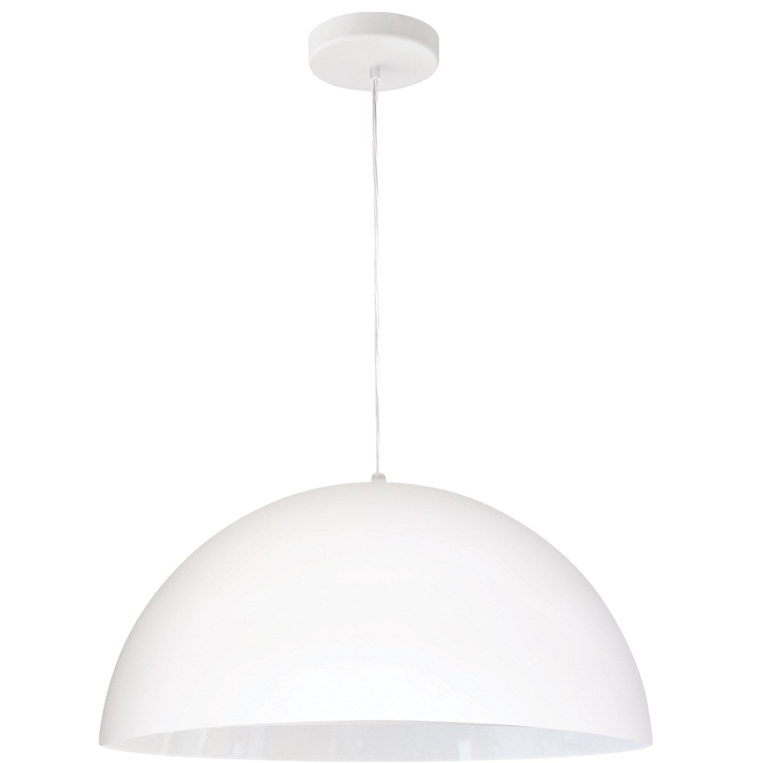 1 Light Incandescent Small Dome Pendant Matte White by Dainolite