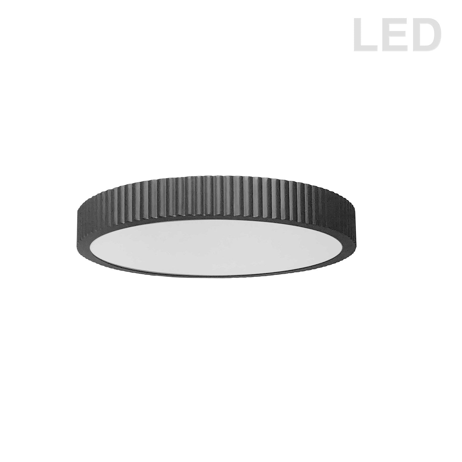 30W Led Flush Mount Matte Black With White Acrylic Diffuser by Dainolite